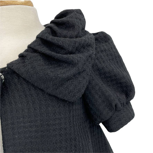 Coco And Chase Jacket Womens Small Black Cropped Large Collar Cape Snap Party - Picture 4 of 10